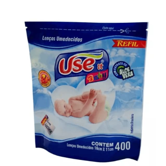Lenços Umedecido Refil Use It 400 Unidade Higiene Bebe