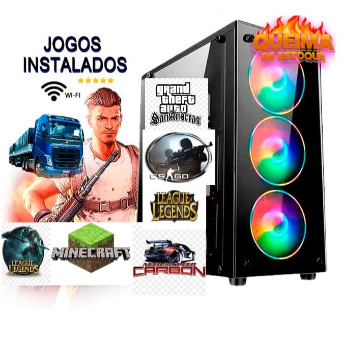 computador i3 16g cpu gamer pra estudos escritorios jogos ssd128g+hd500g roda corel PB cs LOL roblox