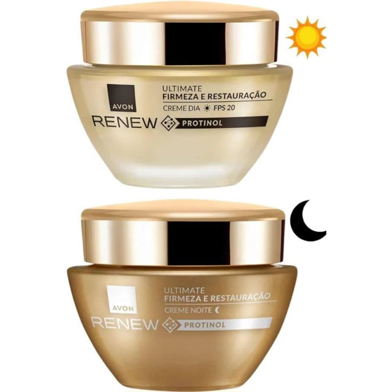 Kit  Renew Ultimate 45+ creme anti-idade Protinol Dia + Noite -50g  avon