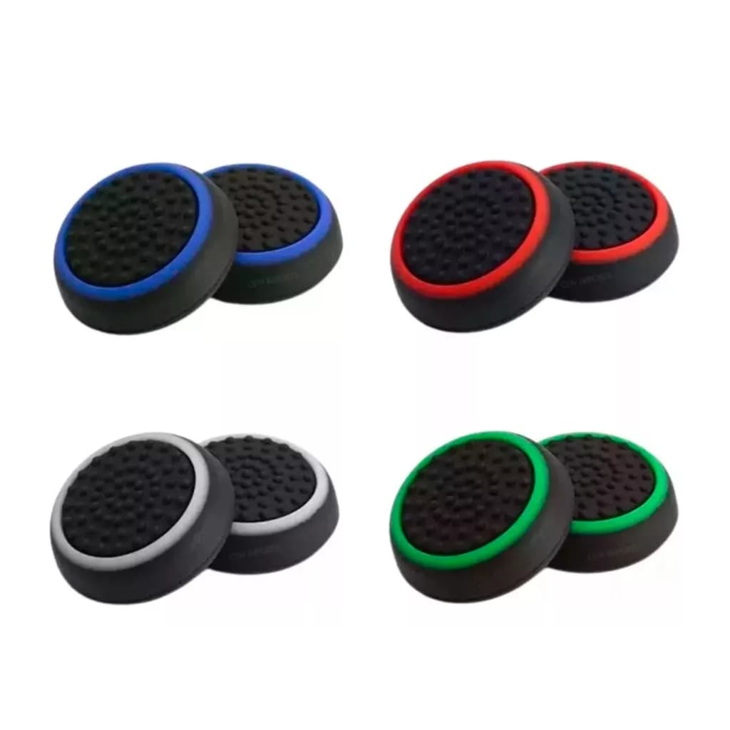 Kit 2 Pares Grip Protetor Analógico Para Controle Videogame Borrachinhas Colorida