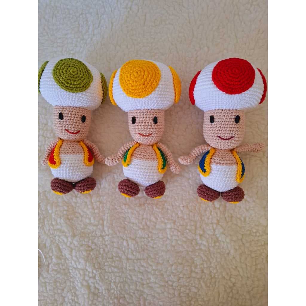 kit 3 Boneco Toad - Amigurumi em Crochê
