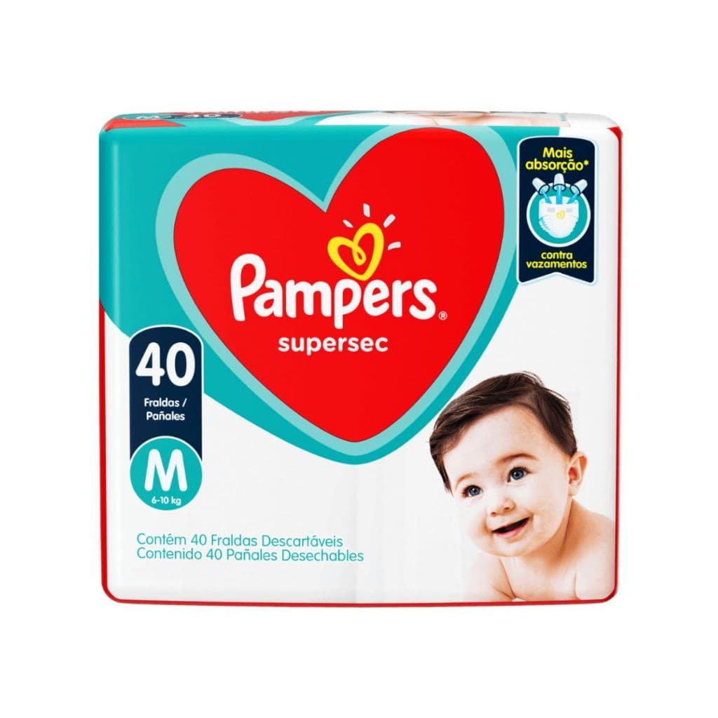 Fralda Pampers Supersec M Com 40 Unidades