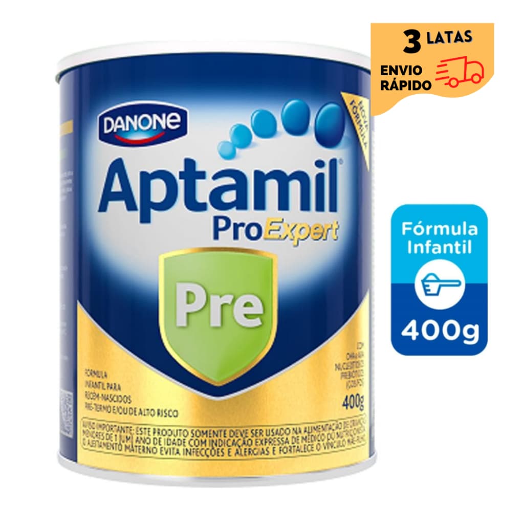 3 Latas- Fórmula Infantil Danone - Aptamil Proexpert Pre 400g
