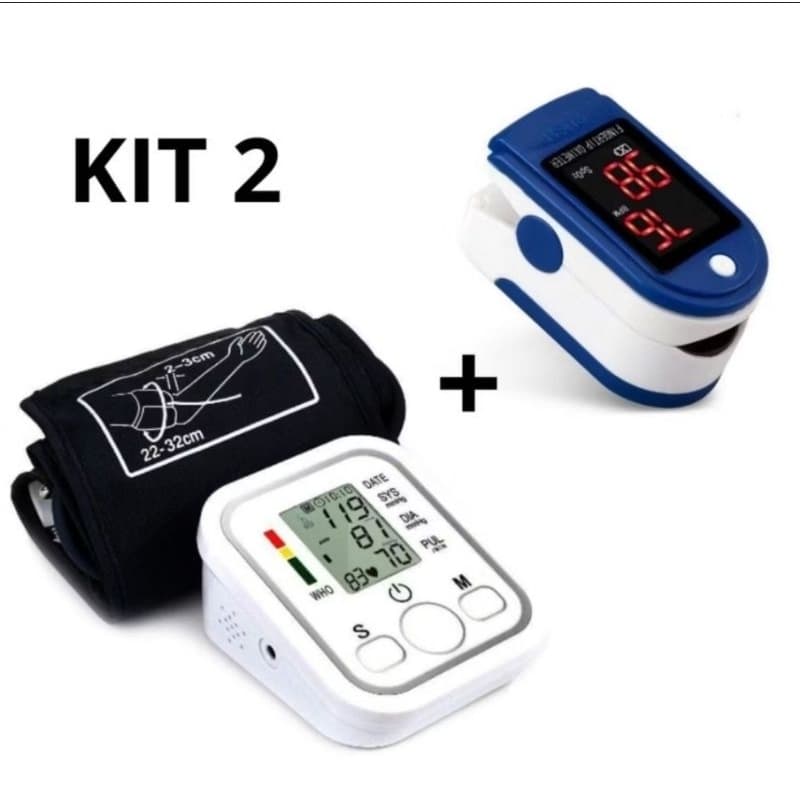 Cuide da Sua Saúde - Kit  com Medidor de Pressão e Oxímetro de dedo