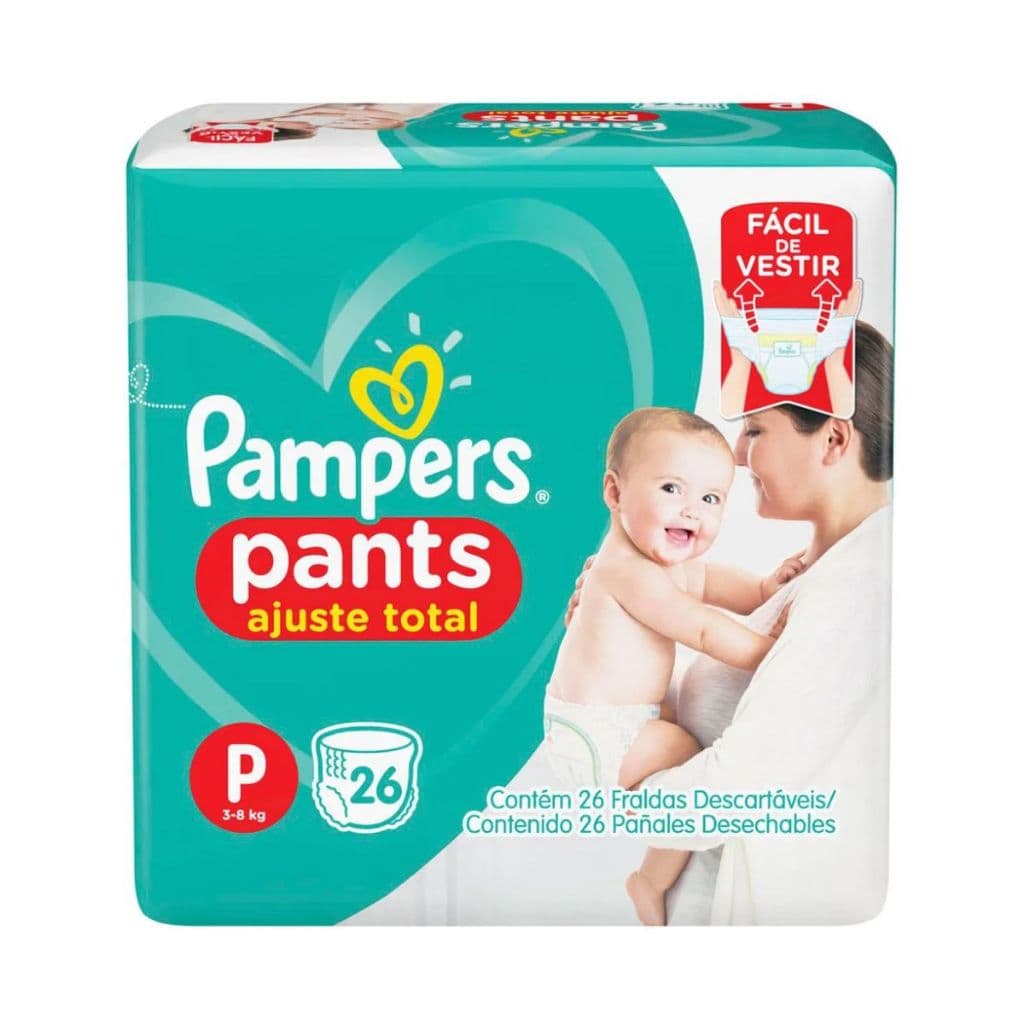 Fralda Infantil Pampers Pants Ajuste Total P Com 26 Unidades