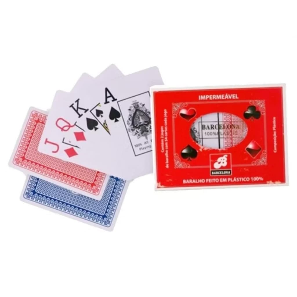 2 Jogos de Cartas Baralho Impermeável Divertido - Jogos Em Familia 108 Cartas 100% Plastico