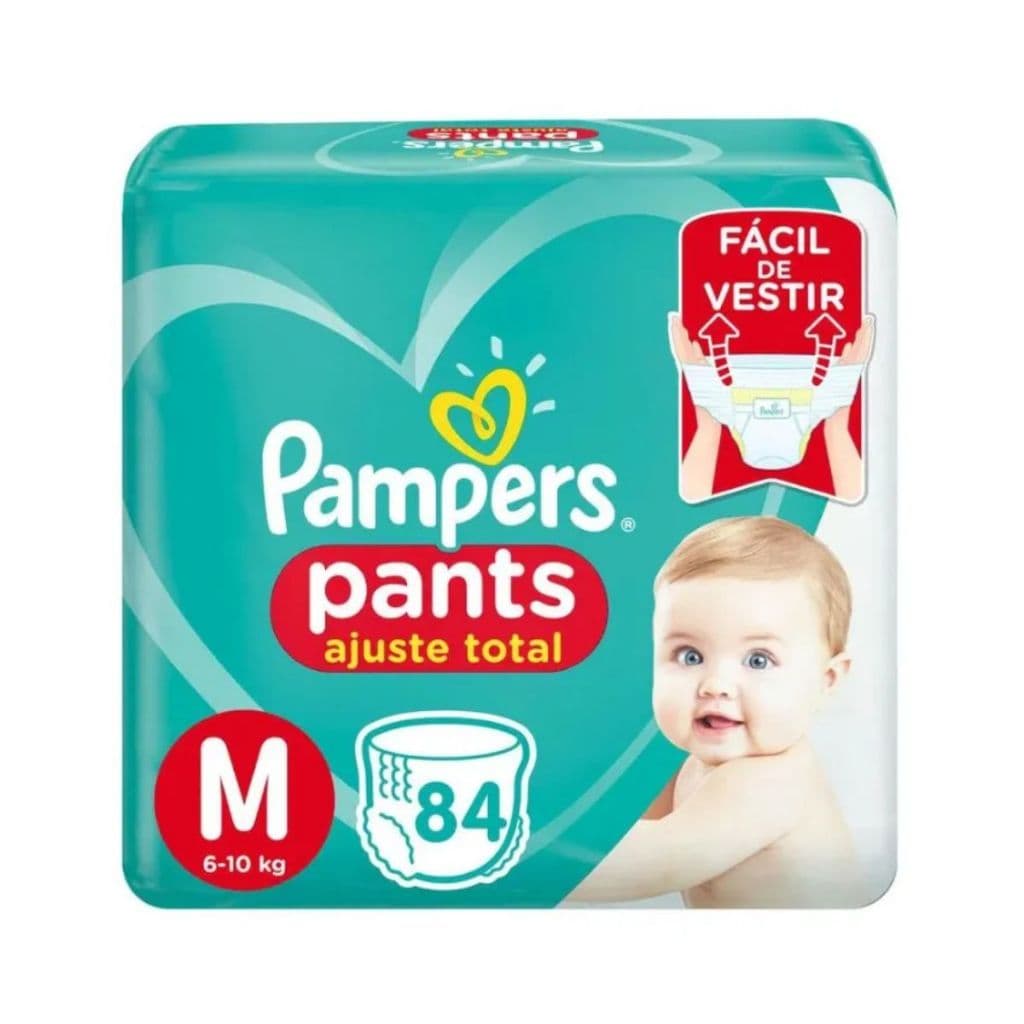 Fralda Infantil Pampers Pants Ajuste Total M Com 84 Unidades