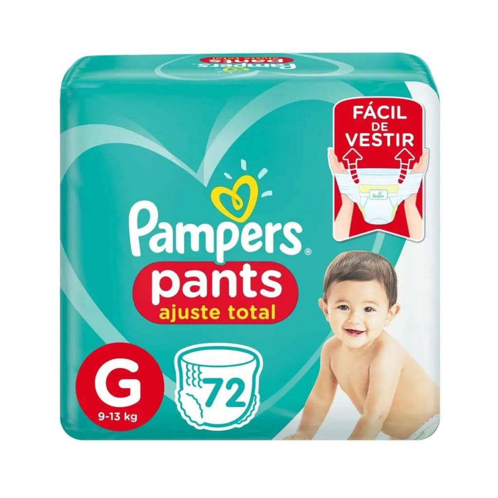 Fralda Infantil Pampers Pants Ajuste Total G Com 72 Unidades