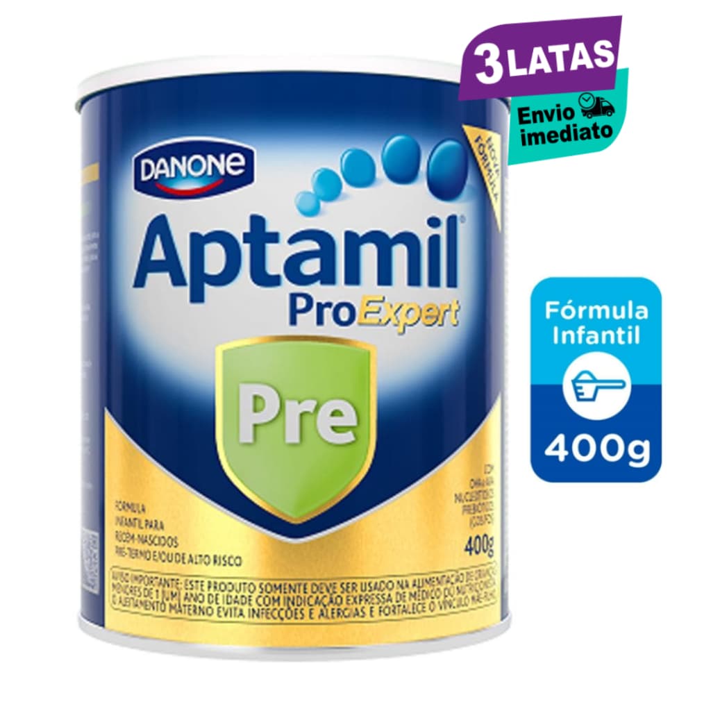 3 Latas- Aptamil Proexpert Pre -Fórmula Infantil Em Pó Danone 400g