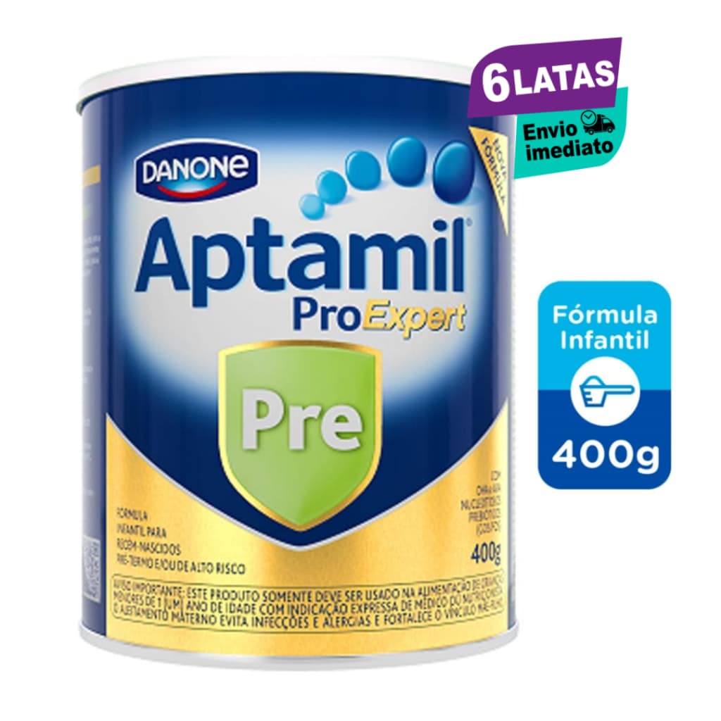 6 Latas- Aptamil Proexpert Pre- Fórmula Infantil Em Pó Danone 400g