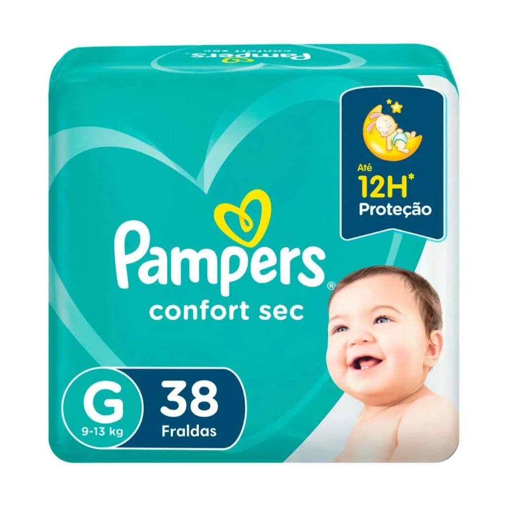 Fralda Infantil Pampers Confort Sec Mega G com 38 Unidades