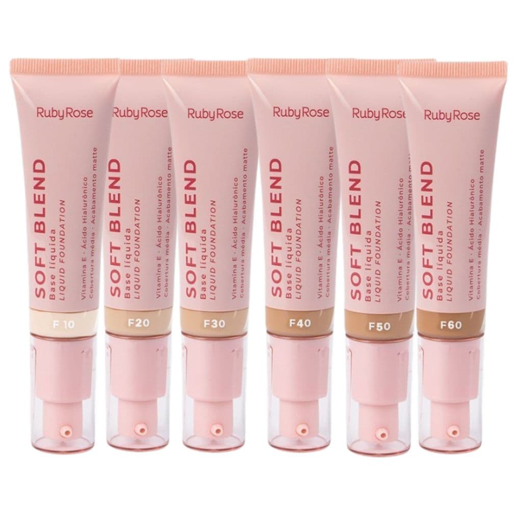 Base Liquida Soft Blend Matte Alta Cobertura Tons Claros e Médios - Ruby Rose