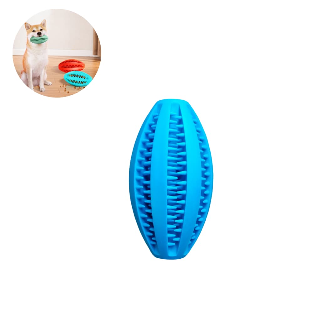 Kit 2 Mordedor Borracha Bola Com Porta Petisco Limpa Dentes Para Cachorros Pet