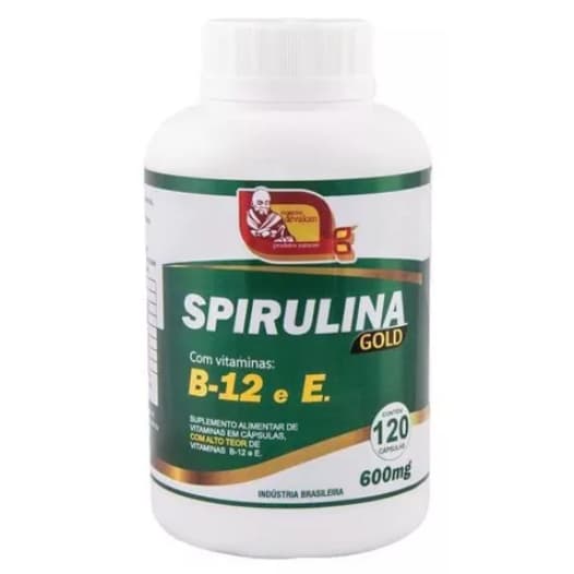 Spirulina Gold com Vitaminas B12 e Vitamina E - 120 Cápsulas 600mg - Mosteiro Devakan