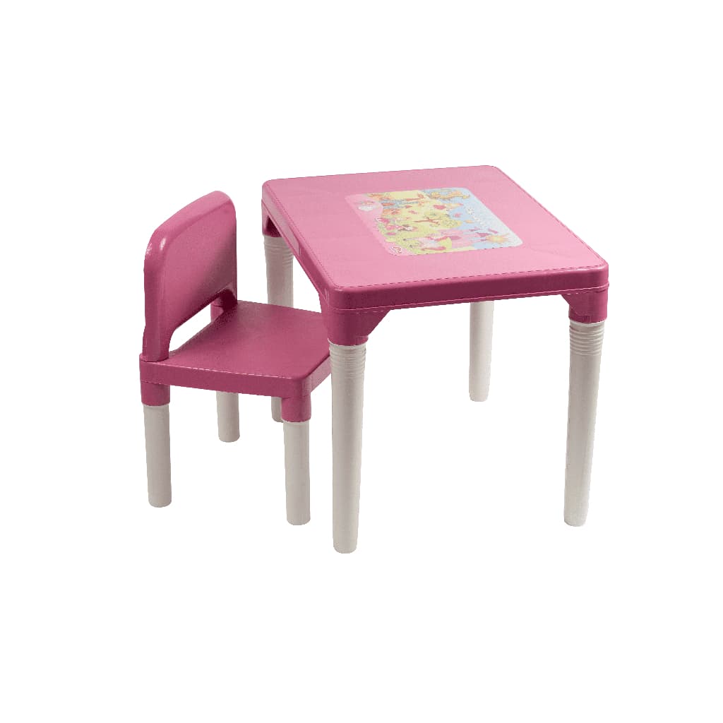 Mesa Infantil Com Cadeira Princesinhas Rosa Styll Baby Criança Didatica