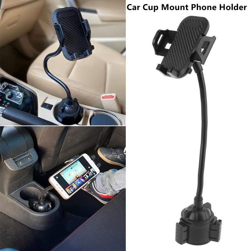 Suporte Universal Para Celular e GPS Articulado Ajustável Em 360° Para Porta-Copos de Carro.