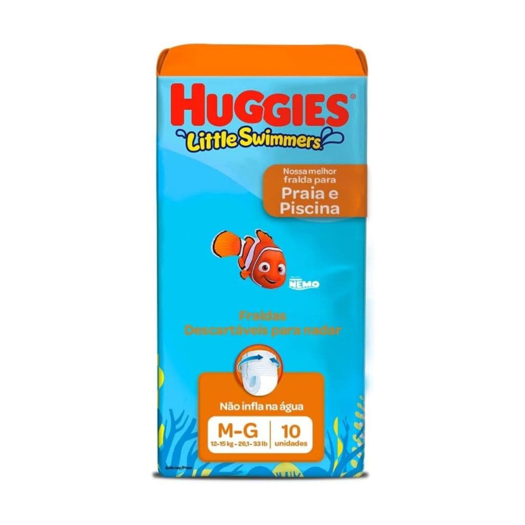 Fralda Infantil Para Nadar Huggies Little Swimmers M/G 10 Unidades