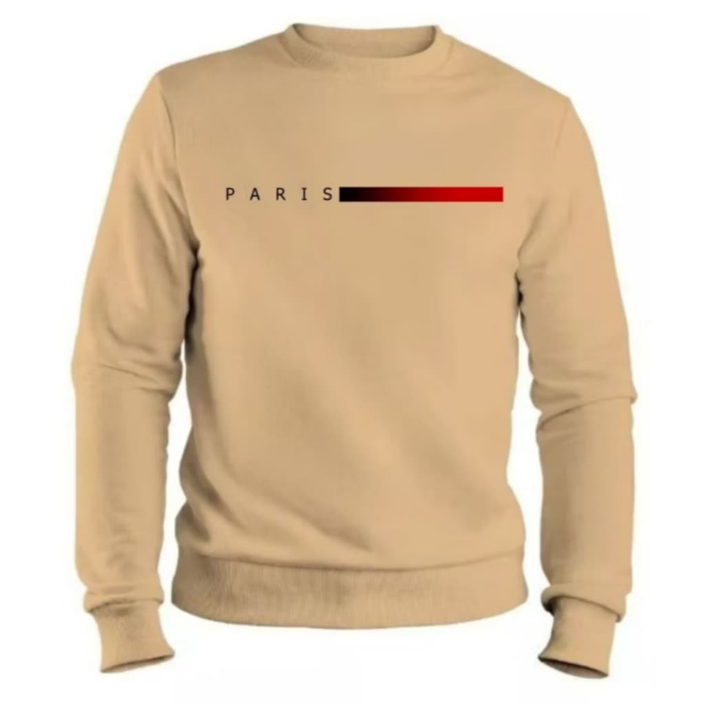 Moletom Masculino Gola Redonda Blusa De Frio Unissex Flanelado Casaco Algodão  P/M/GG Páris Velho
