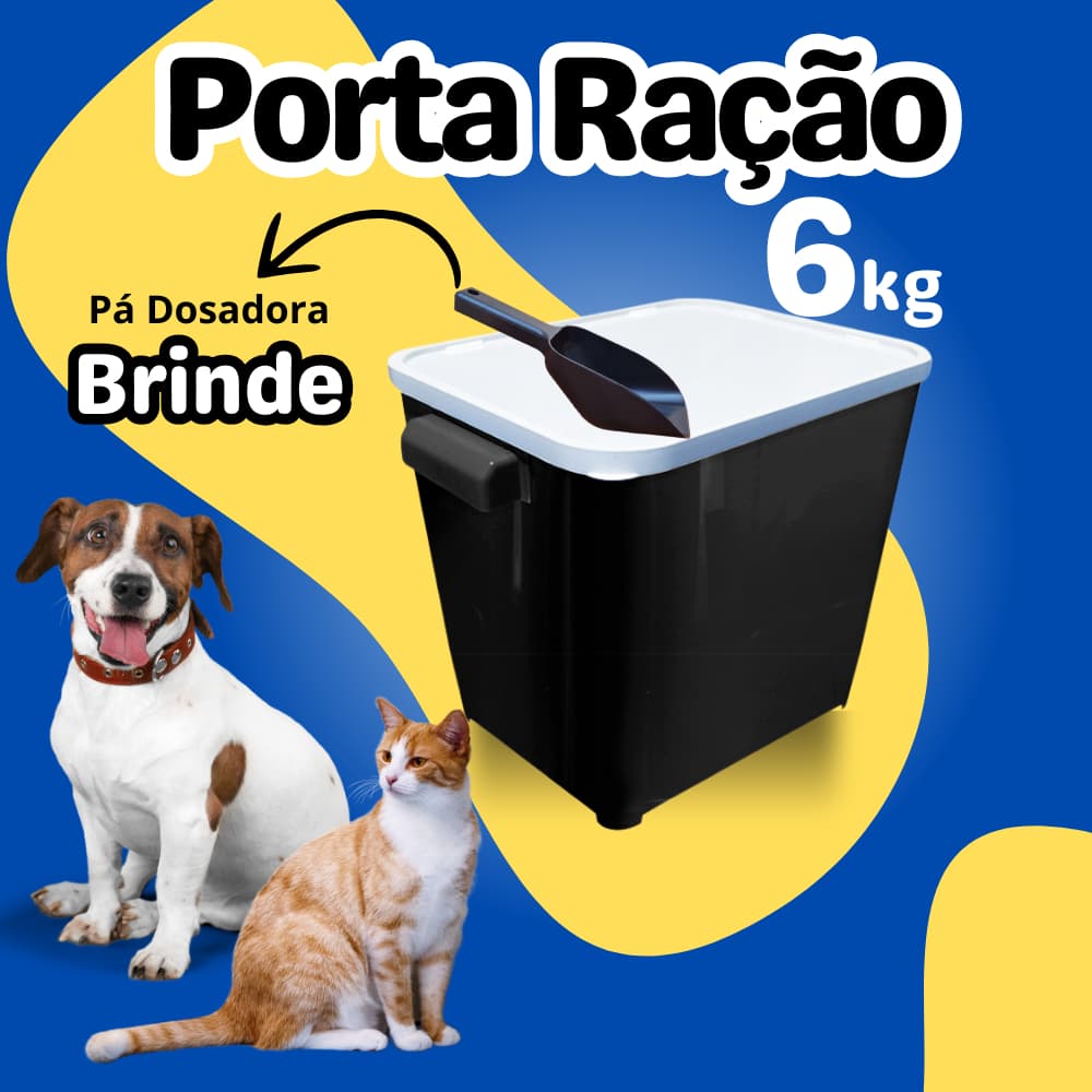 Porta Ração 6kg Para Rações Cachorros e Gatos Canister Container Furacão Pet Qualidade
