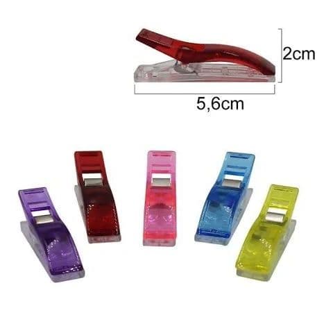 Prendedor De Plástico Multiuso Tecido Grande Clips Patchwork kit c/ 6, 10 ou 20 Unidades