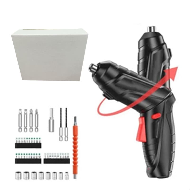 Kit Parafusadeira/Furadeira 48 Peças À Bateria Carregador Usb