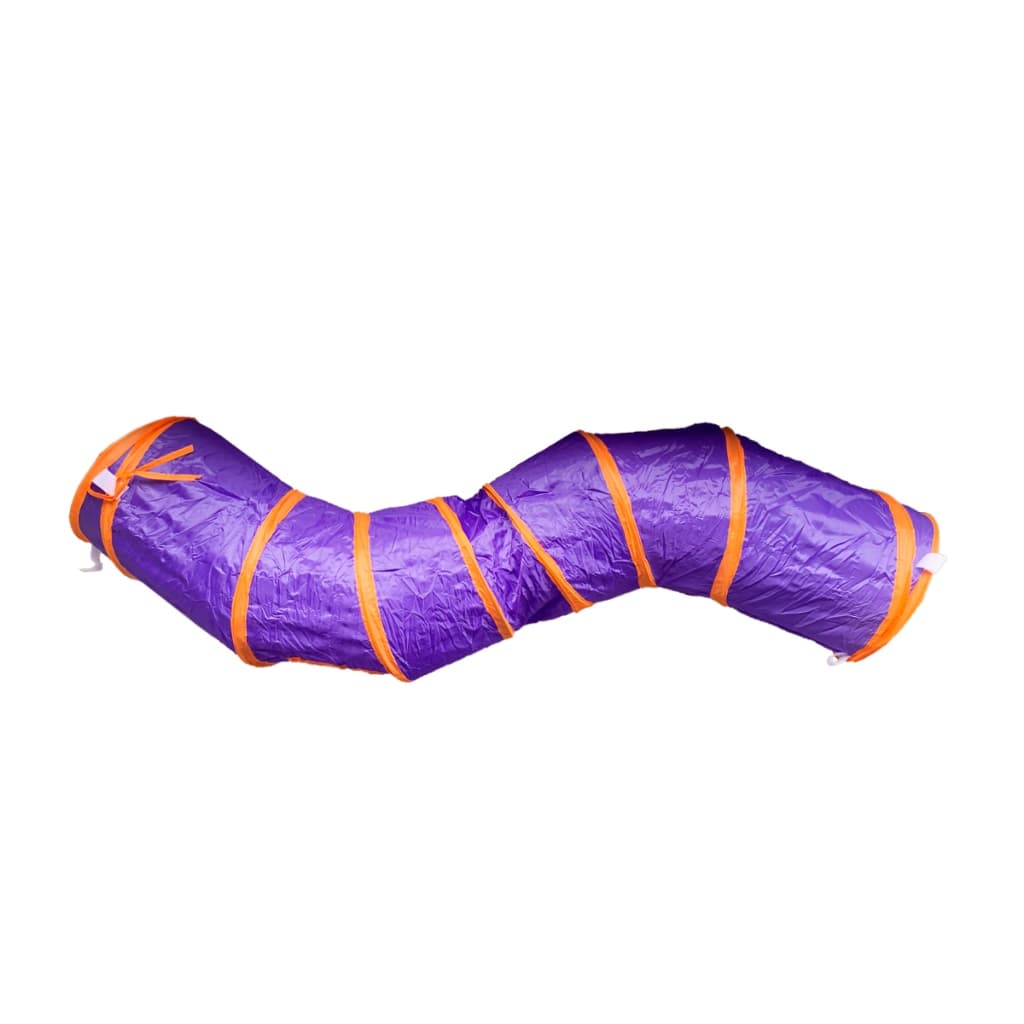 Brinquedo Para Gato Túnel  Dobrável 110cm Roxo e Laranja Poliéster Savana Pet