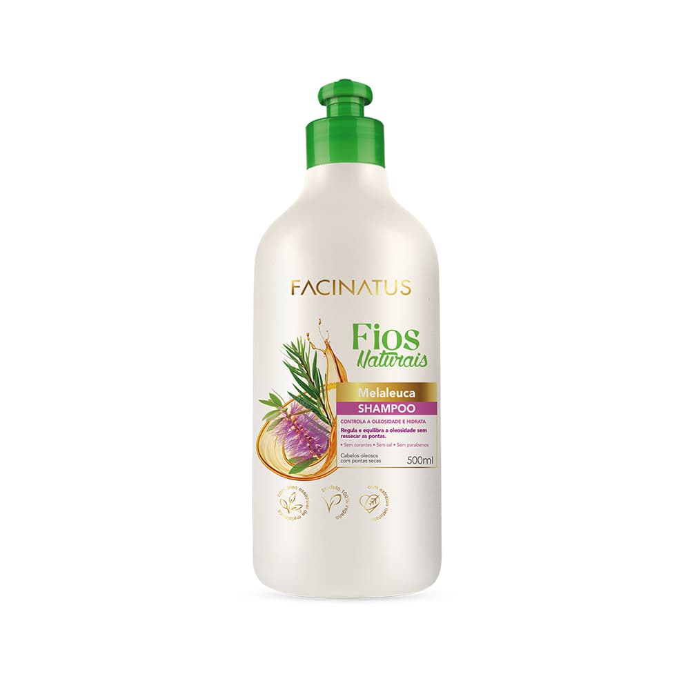 Shampoo Capilar Óleo de Melaleuca Hidratante Controle Oleosidade Fios Naturais Facinatus