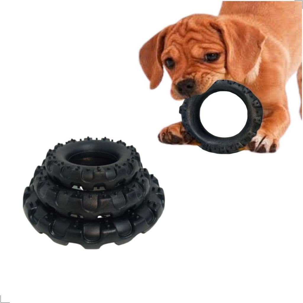 Brinquedo Mordedor Pneu para Cachorro Brinquedo Cachorro Pequeno Porte Resistente Zion Pet
