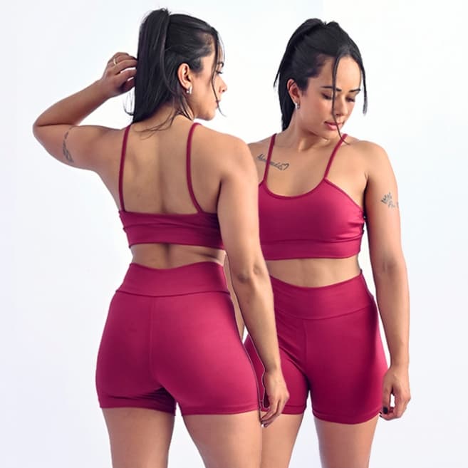 Conjunto De Academia Feminino Short e Top Roupa Fitness Zero Transparência