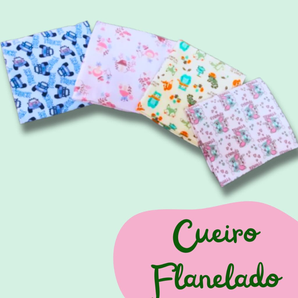 Kit 3 unidades - Cueiro Bebe Recém Nascido feminino moletinho estampado flanelado