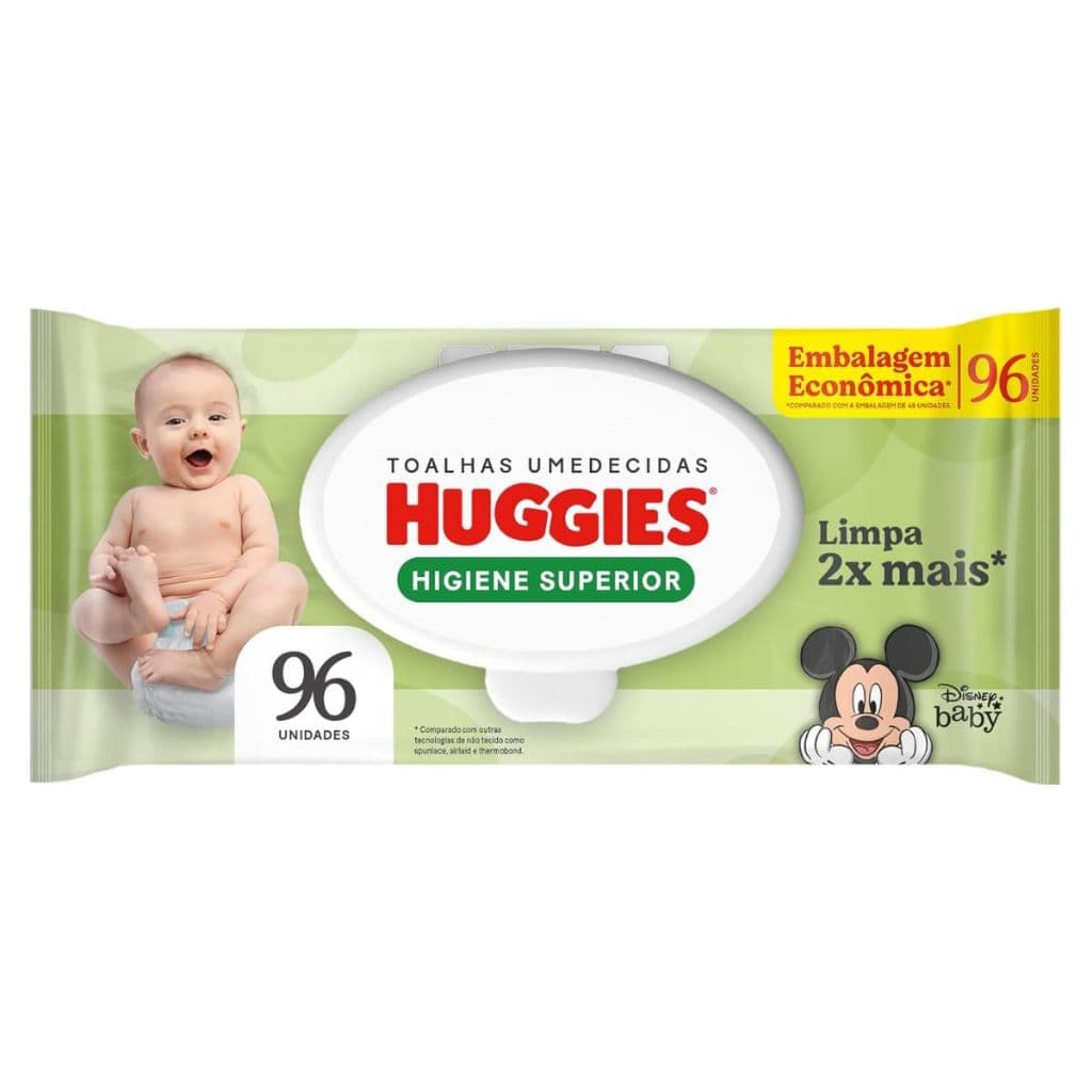Lenço Umedecido Huggies Baby Higiene Superior 96 Lenços