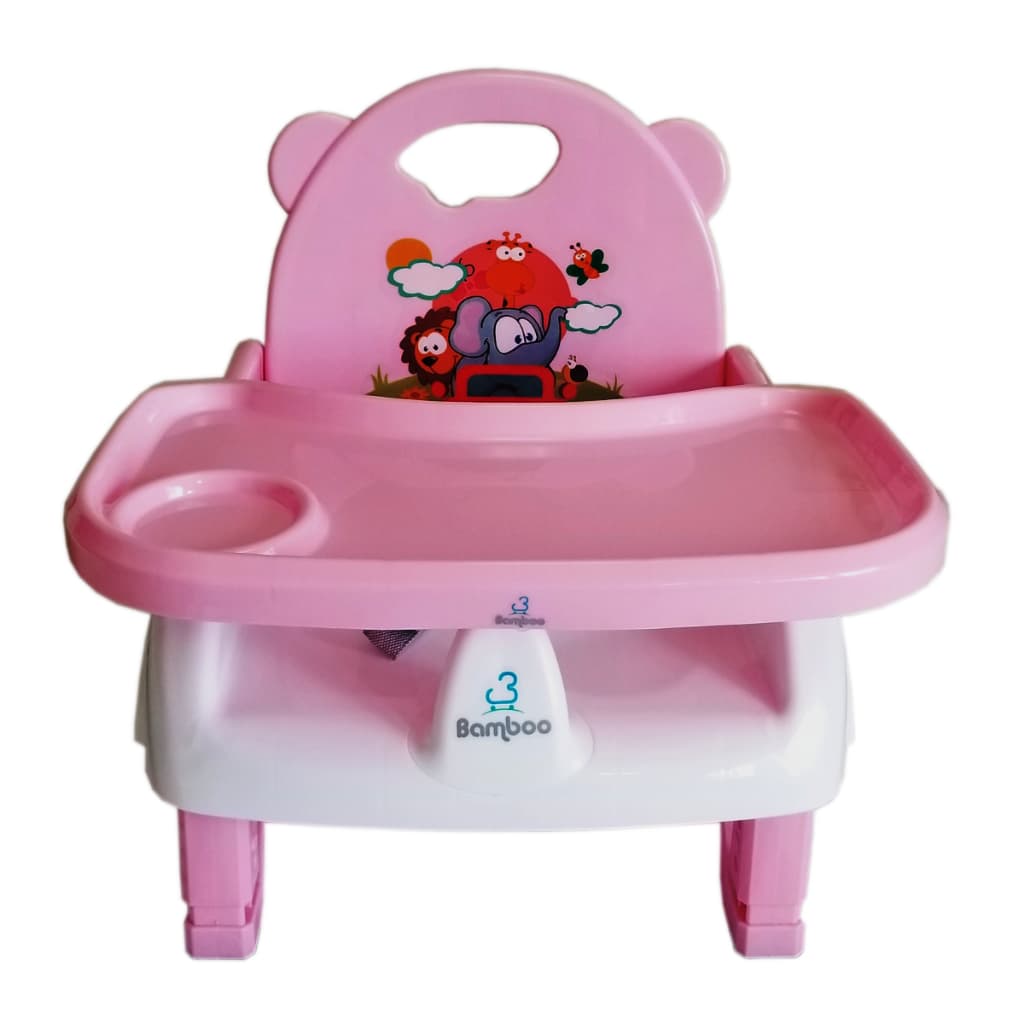 Cadeirinha Alimentação Refeição Bebe Portátil Dobrável Compacta Baixa Infantil Rosa