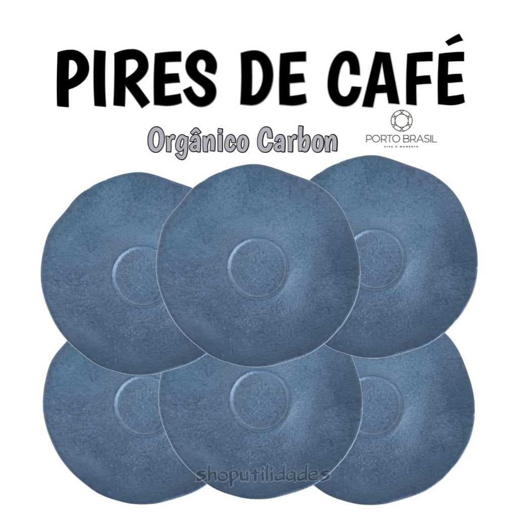 Pires Para Xícara de Café Cerâmica Cinza Escuro Jogo 2ª linha Porto Brasil 13cm Ceramica Louças Orgânico Porcelana chá