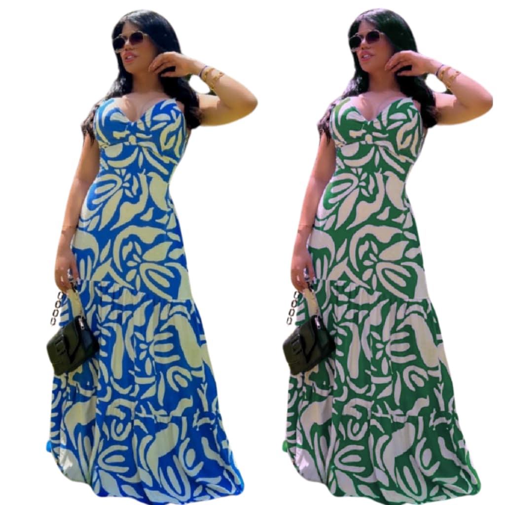 Vestido floral longo / Vestido feminino três marias