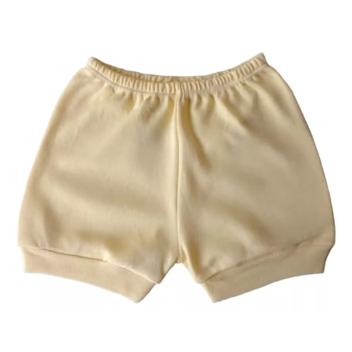 Kit 5 Peças Short Liso Roupa De Bebê Tapa Fralda Algodão