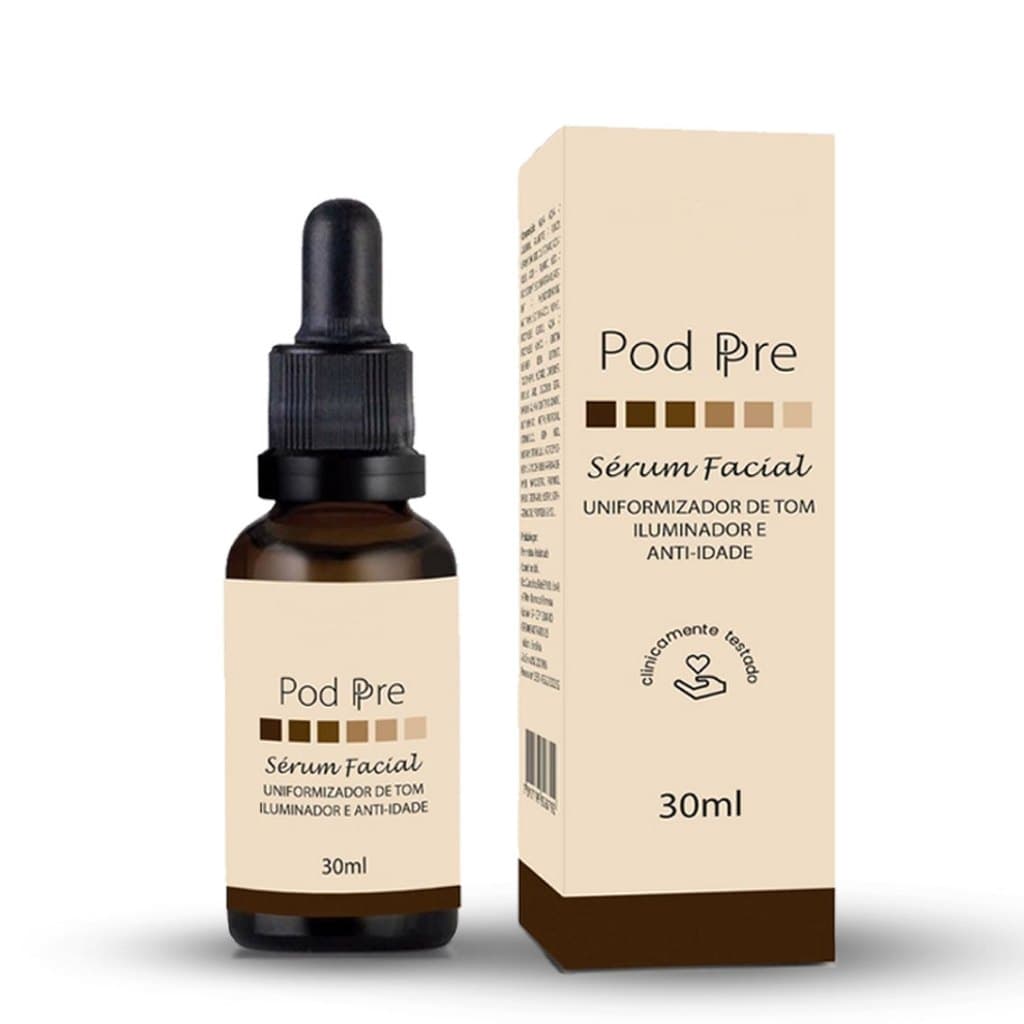 Sérum Facial Uniformizador de Tom Iluminador e Anti-idade todos os tons de peles - PodPre