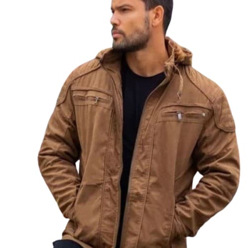jaqueta masculina de sarja toda forrada por dentro com capus removível do p ao g5 normal e plus varios cores
