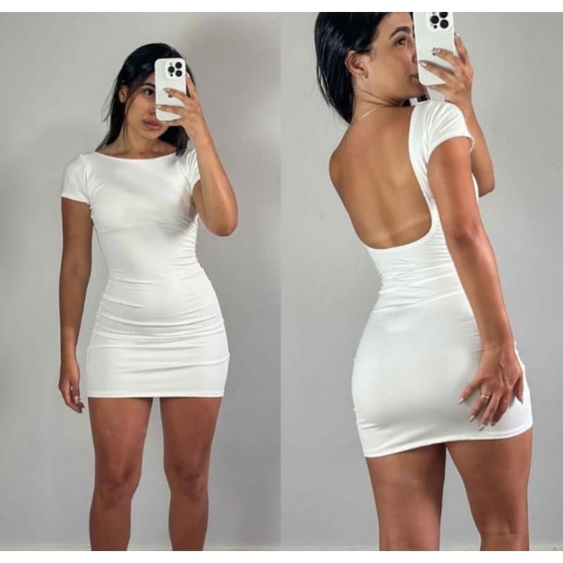 vestido tubinho/ vestido curto/ vestido costas nua/vestido basico/vestido gringo