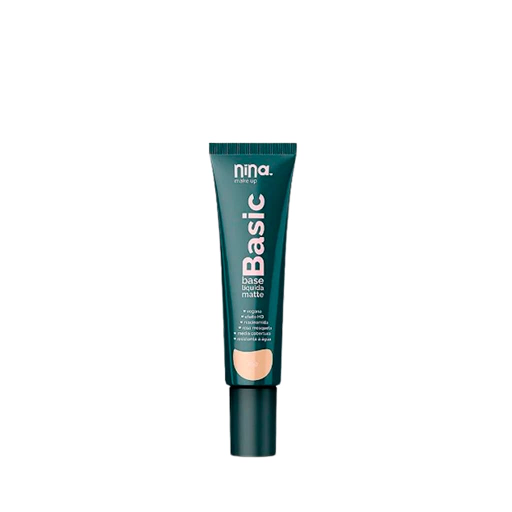 Base Líquida Hyaluronic Matte - Nina Make Up - (30ml)