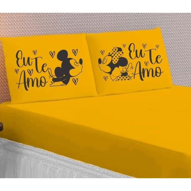 Jogo de Lençol Queen Com Elástico Love Casal 3 Peças Estampa Divertida