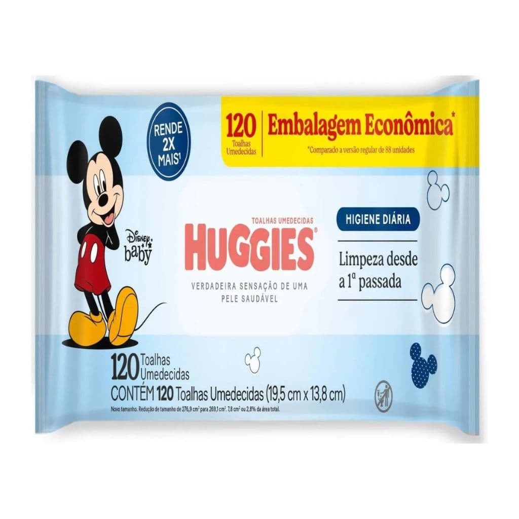 Lenço Umedecido Huggies Baby Higiene Diária 120 Lenços
