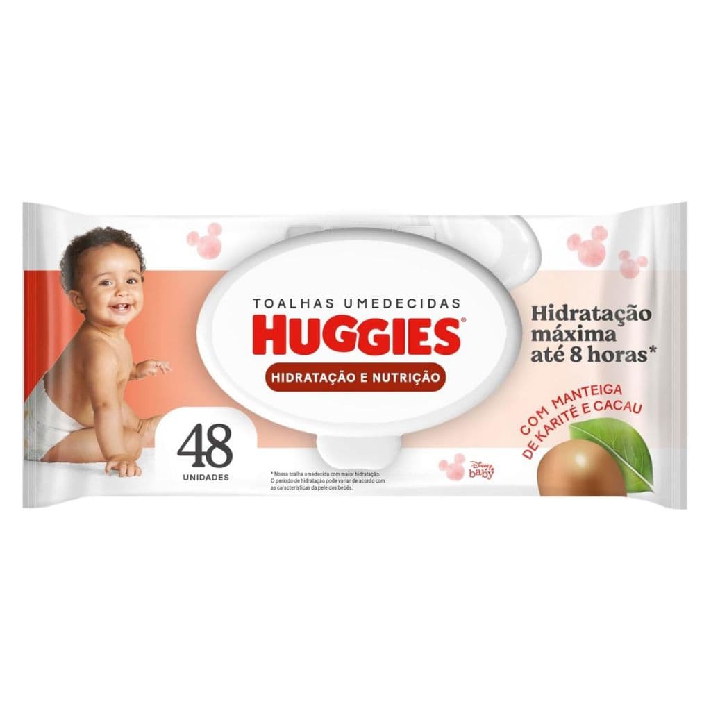 Lenço Umedecido Huggies Baby Hidratação E Nutrição Com 48 Unidades