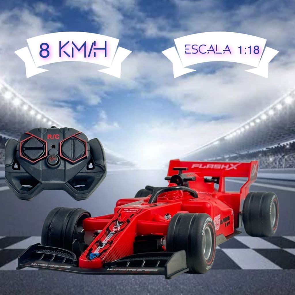 Carrinho F-1 De Controle Remoto Recarregável Led Solta Fumaça Formula 1 Carro De Corrida
