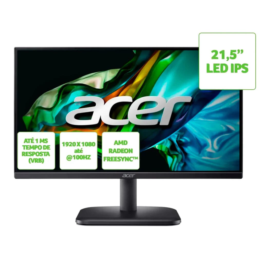 Monitor Gamer Acer 21,5" Full HD IPS 100Hz 1ms EK221Q Bivolt