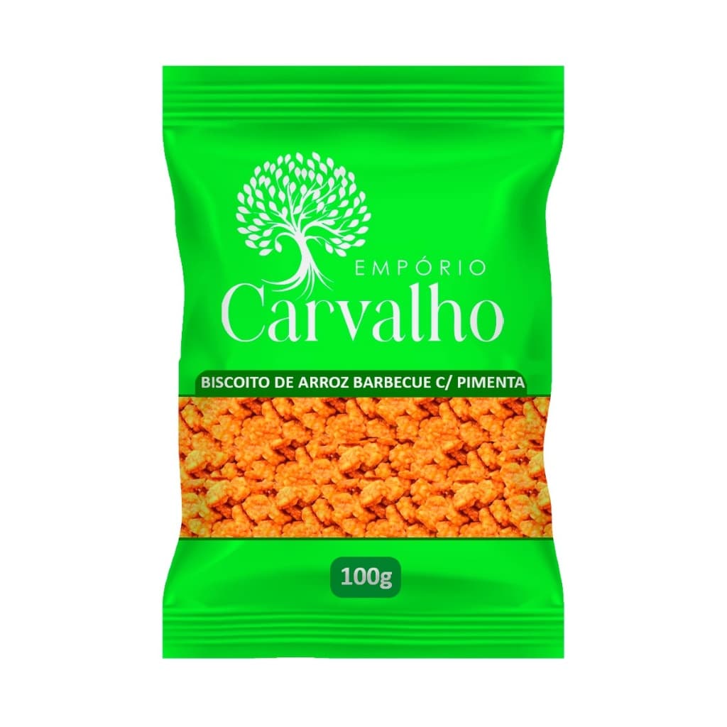 Biscoito de Arroz Barbecue c/ Pimenta Saudável Vários Tamanhos A Granel Agranel Produto 100% Natural