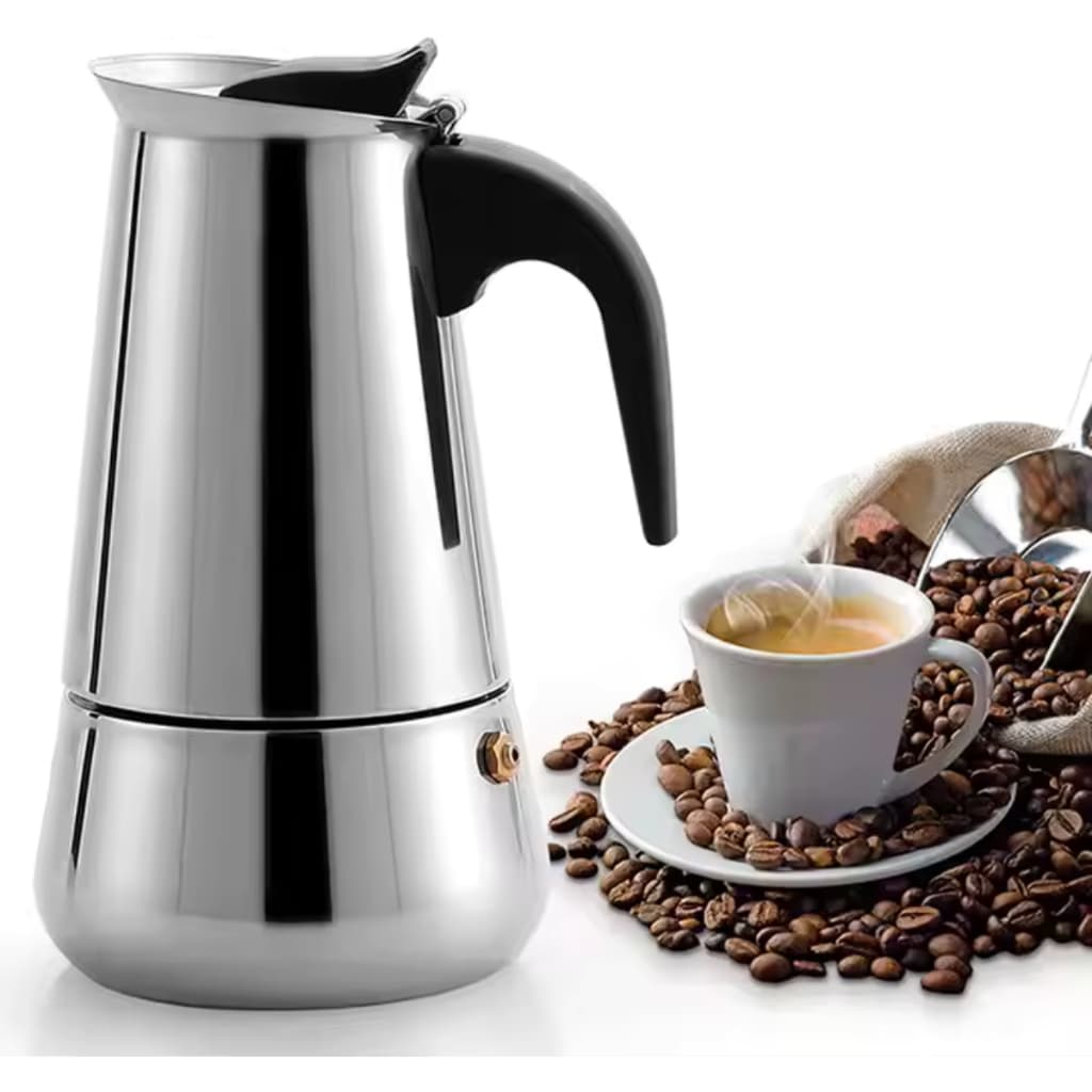 Cafeteira Italiana Inox Premium para 6 Xícaras Expresso Moka 300 ml