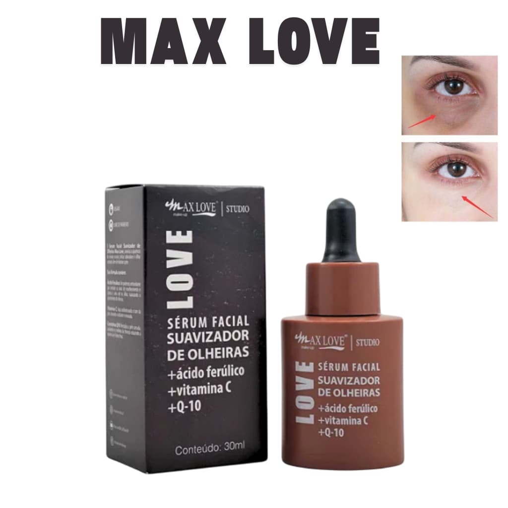 Sérum Facial suavizador de  Olheiras, ácido ferúlico + vitamina C skin care max love