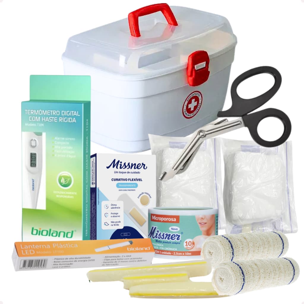 Kit de Primeiros Socorros Básico com Maleta Paramount 24x14x13