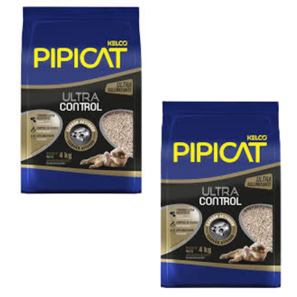 Areia Sanitária Kelco Pipicat Ultra Control Para Gatos 4kg 2un