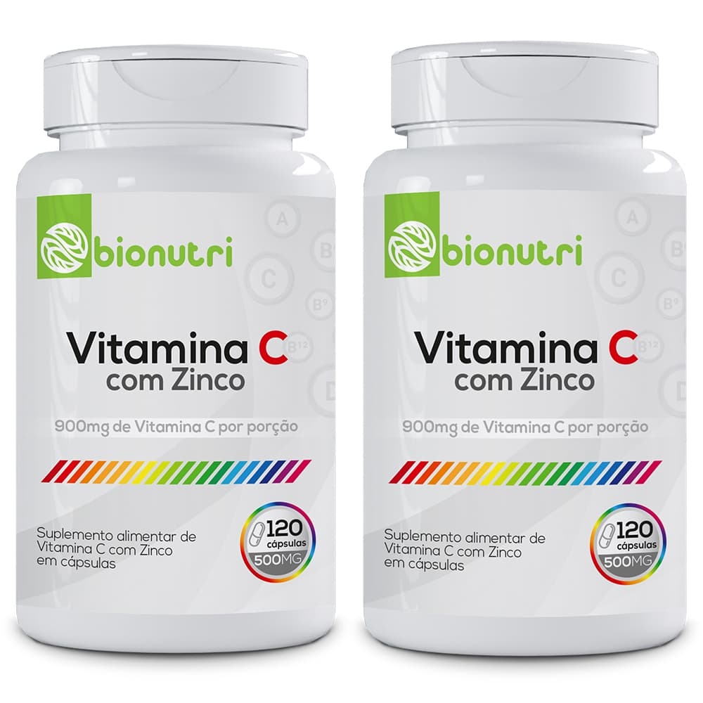 Kit 2x Suplemento Alimentar Vitamina C com Zinco (120 cápsulas) - Bionutri
